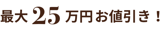 最大25万円お値引き！